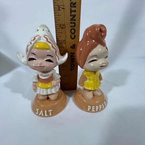 VTG DUNCAN ENTERPRISES 1979 SET OF CERAMIC ANTHROPOMORPHIC SALT/PEPPER SHAKER 6” - Picture 12 of 14
